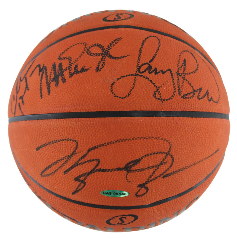 1992 Dream Team (12) Jordan, Johnson, Bird, Barkley Signed Basketball BAS COA - Image 2