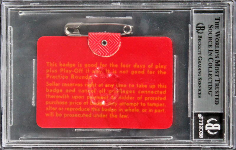 ack Nicklaus Signed 1972 Masters Augusta National Badge Ticket BAS - Image 2