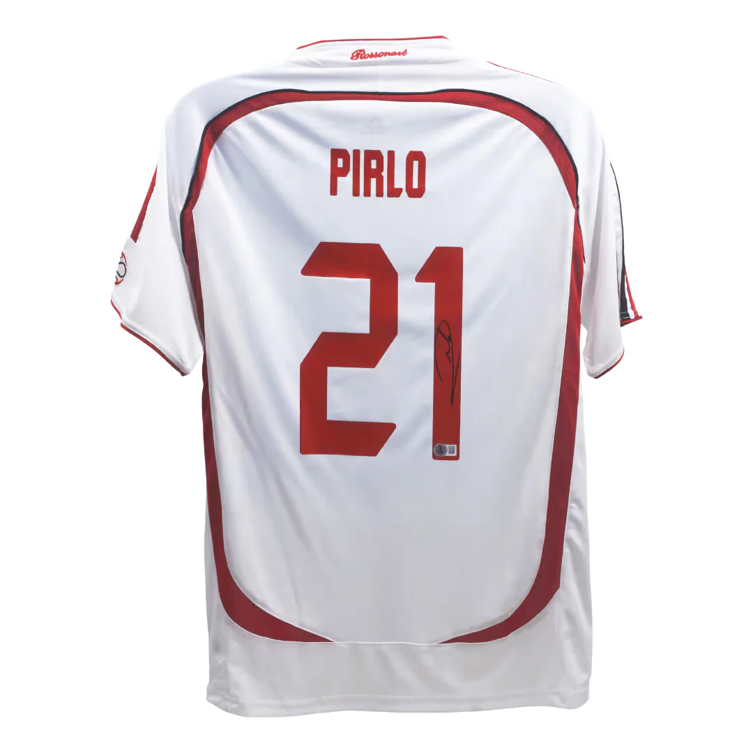 Framed Andrea Pirlo Signed AC Milan Away Soccer Jersey #21 with Beckett Witness - Image 3