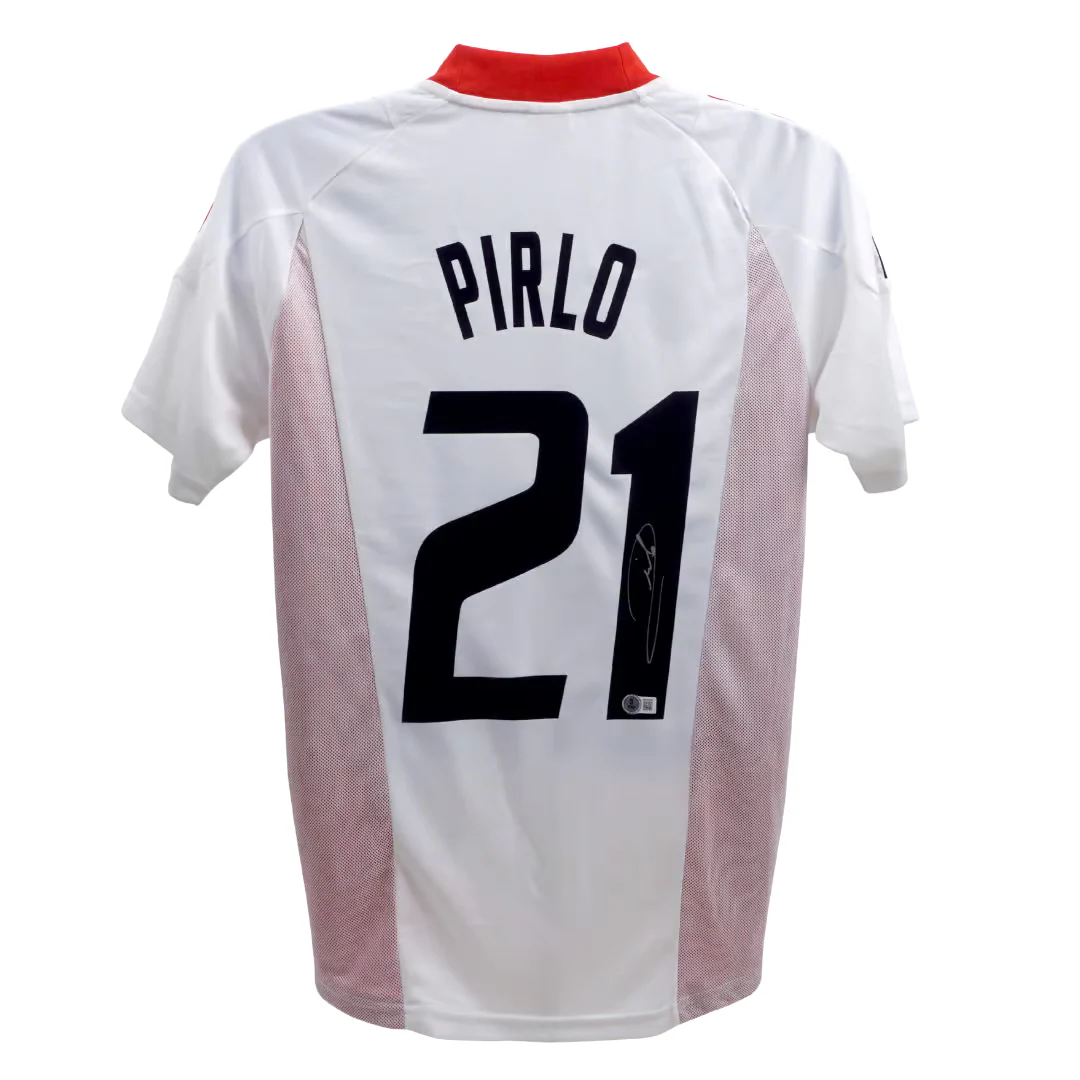Framed Andrea Pirlo Signed AC Milan Away Soccer Jersey #21 with Beckett Witness - Image 3