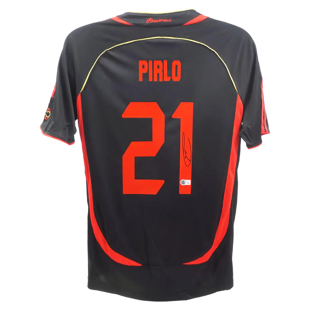 Framed Andrea Pirlo Signed AC Milan Away Soccer Jersey #21 with Beckett Witness - Image 3
