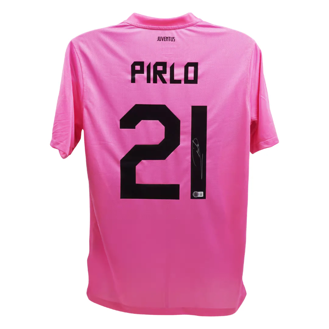 Framed Andrea Pirlo Signed Juventus Away Soccer Jersey #21 with Beckett Witness - Image 3