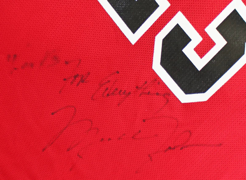 Bulls Michael Jordan "Thanks For Everything" Signed Red Champion Jersey BAS LOA - Image 2