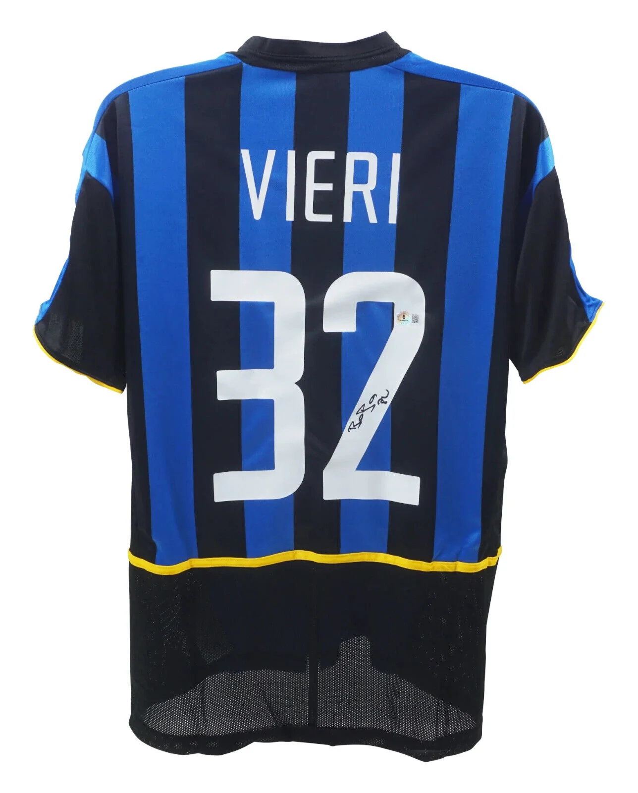 Framed Christian Vieri Signed Inter Milan Home Soccer Jersey #32 with Beckett COA - Image 3