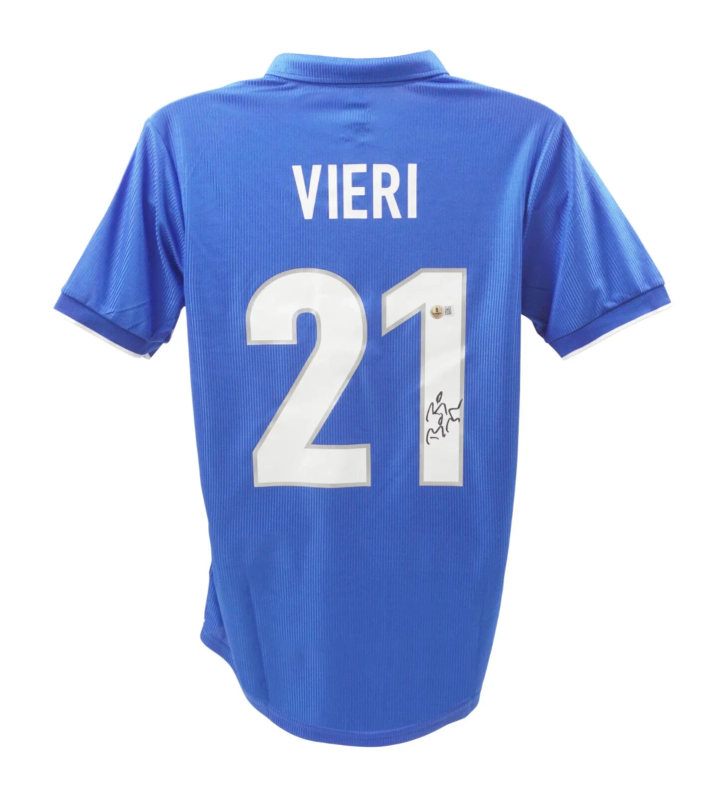 Framed Christian Vieri Signed Italy FC Home Soccer Jersey #21 with Beckett COA - Image 3