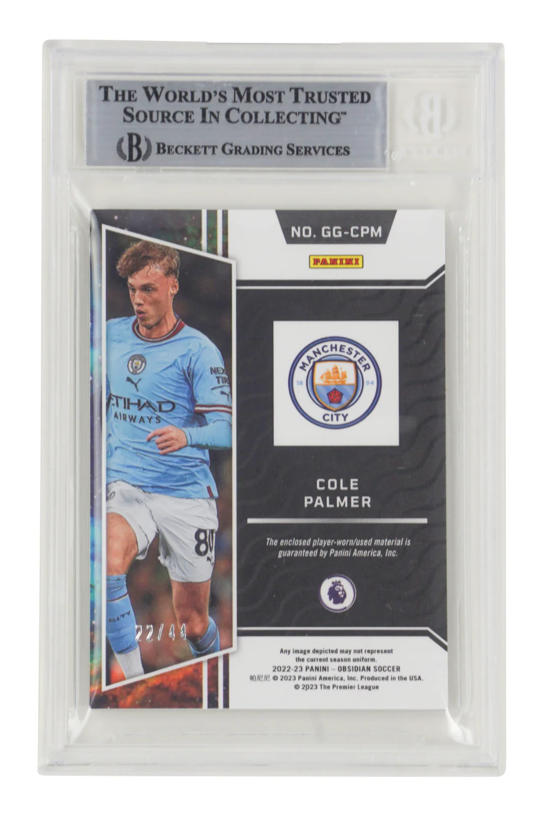 Cole Palmer Signed 2022-23 Panini Obsidian Galaxy Gear Red /44 - BGS Authentic - Image 2