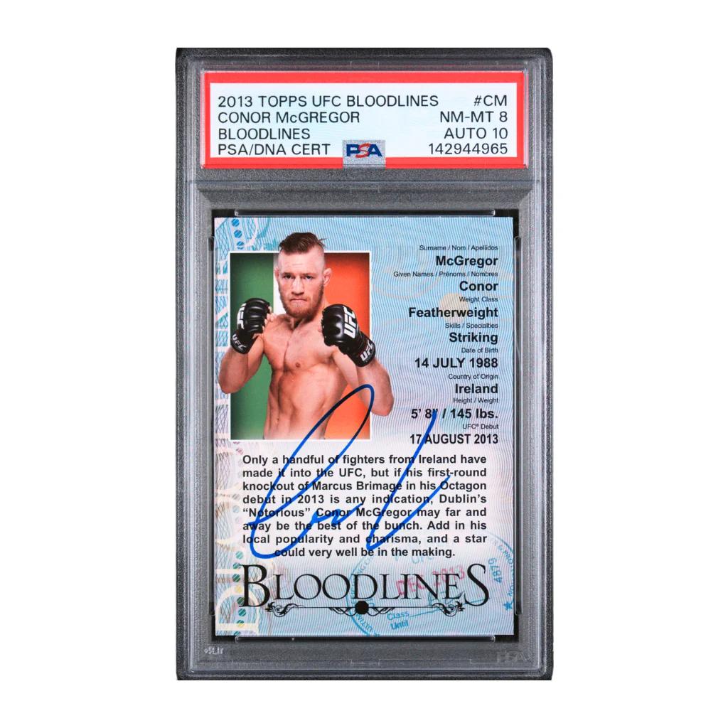 Conor McGregor Signed 2013 Topps UFC Bloodlines #CM Rookie Card - PSA 8 AUTO 10