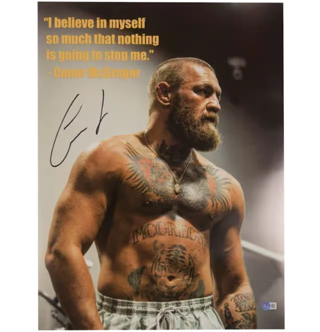 Conor McGregor Signed UFC Motivational Print Size 16″ x 20″ with Beckett COA