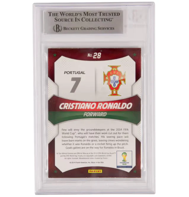 Cristiano Ronaldo Signed Panini 2014 Prizm World Cup #28 – BGS Authentic - Image 2