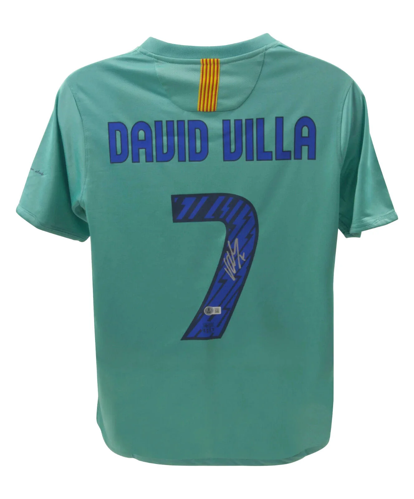 Framed David Villa Signed FC Barcelona Away Soccer Jersey #7 with Beckett Witness - Image 3