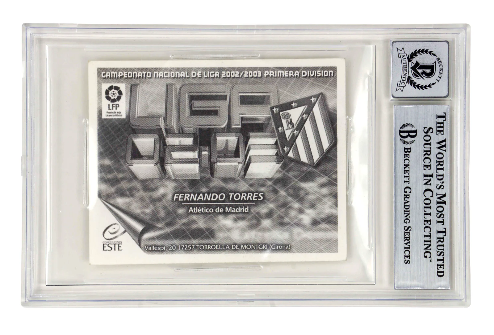 Fernando Torres Signed 2002-03 Panini Colecciones Este Rookie Sticker - BGS 10 - Image 2