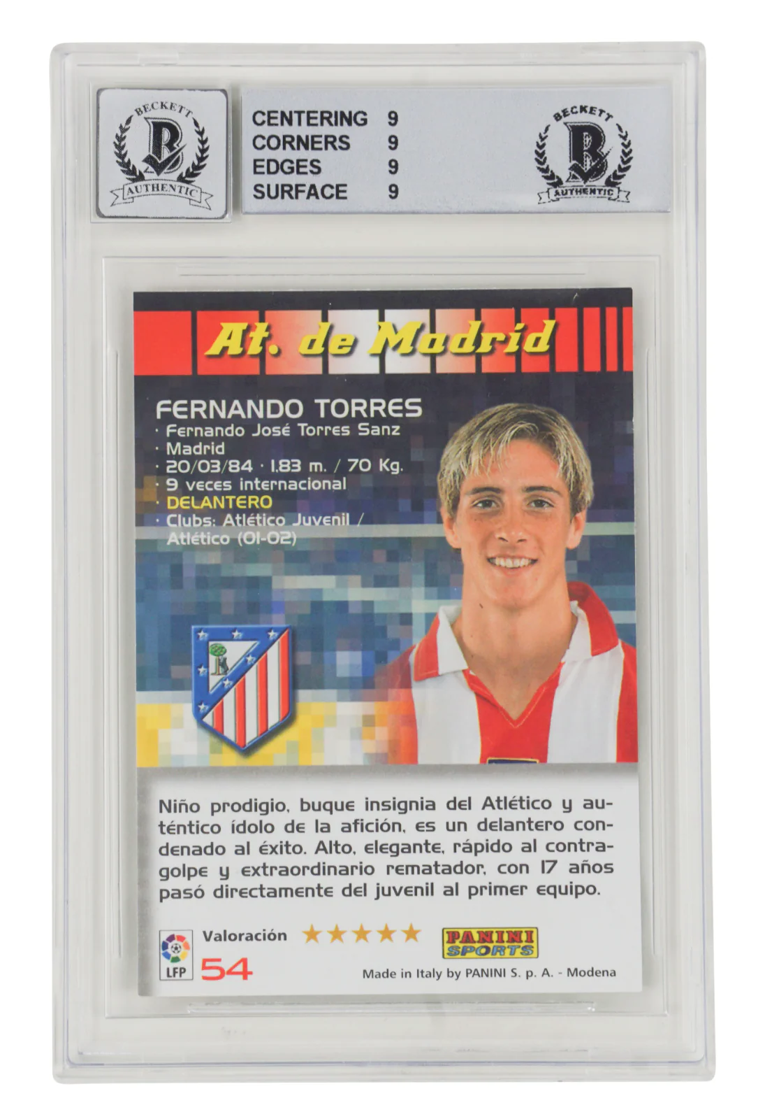 Fernando Torres Signed 2004-05 Panini Megacracks La Liga - BGS 9 Autograph 10 - Image 2