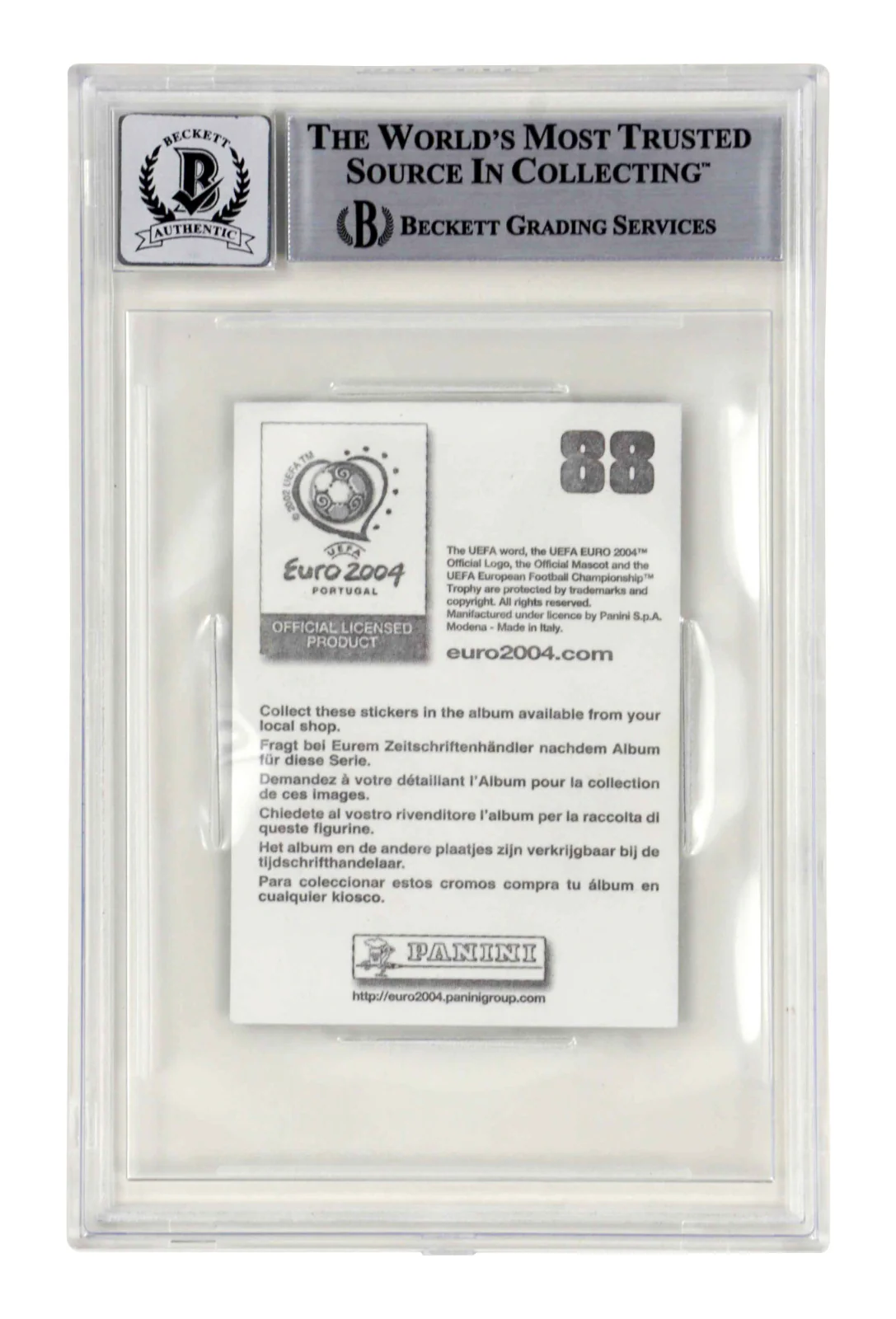 Fernando Torres Signed 2004 Panini UEFA Euro Portugal Sticker - BGS 10 Autograph - Image 2