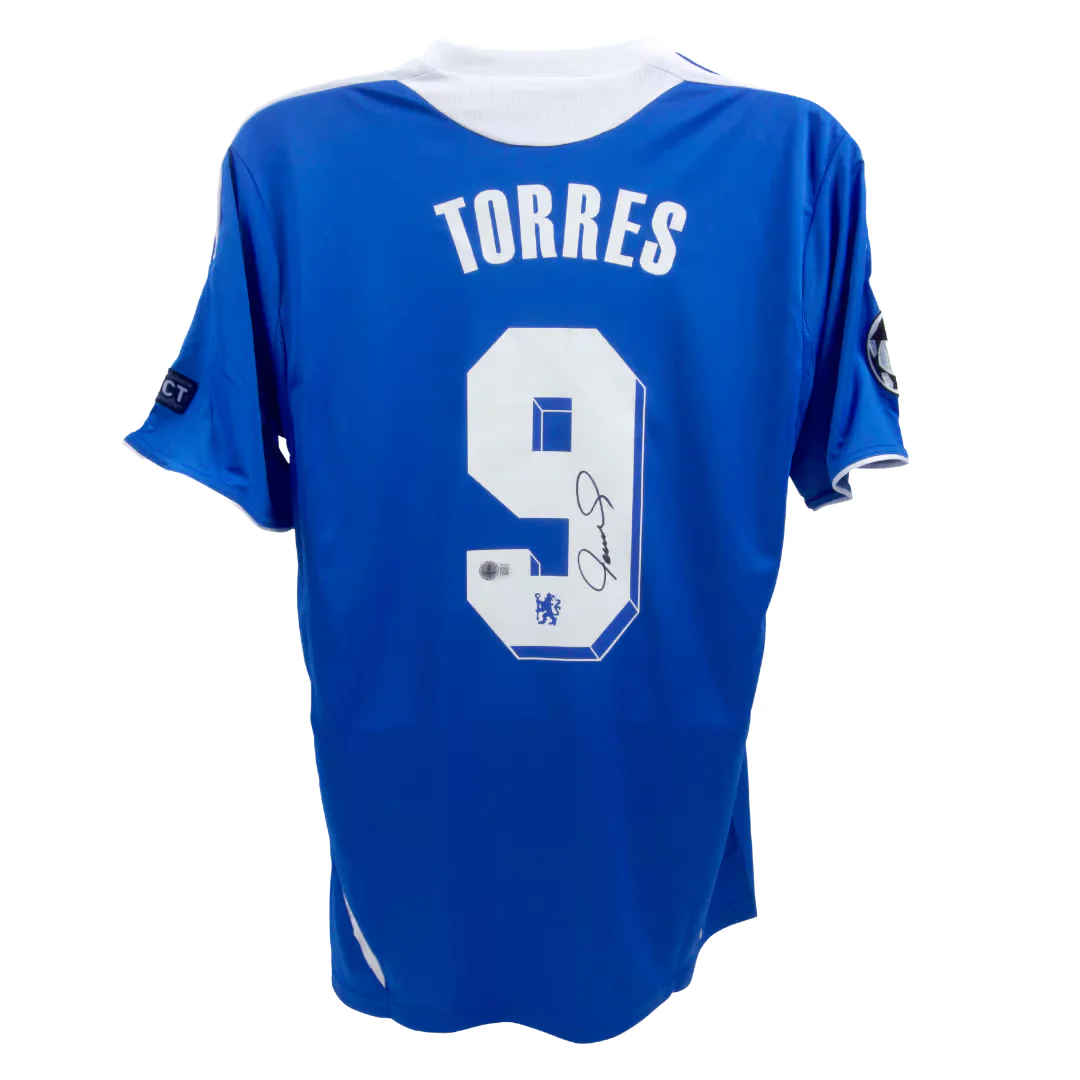 Framed Fernando Torres Signed 2012 UCL Final Chelsea Soccer Jersey #9 with Beckett COA - Image 3