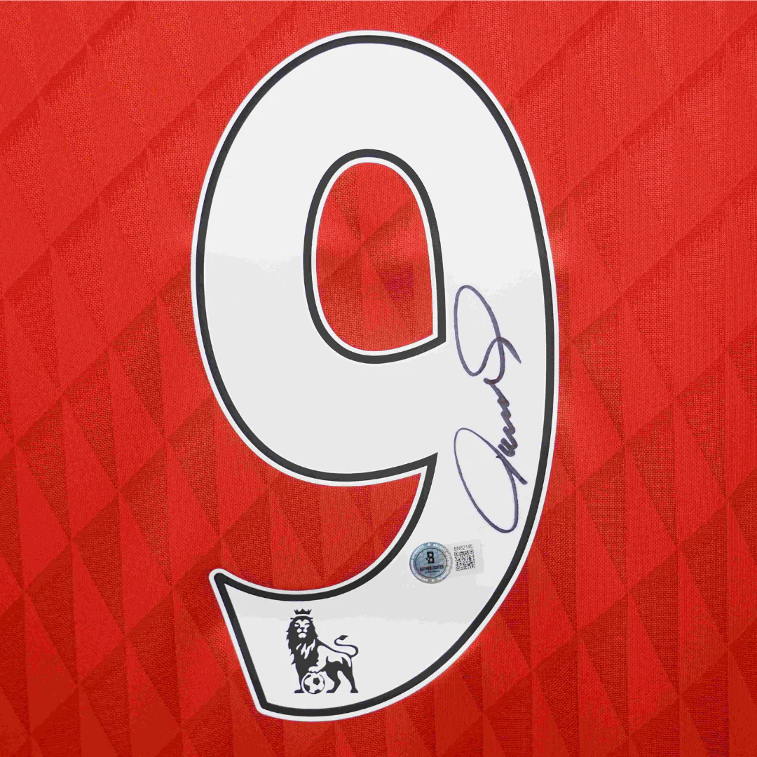 Framed Fernando Torres Signed Liverpool FC Home Soccer Jersey #9 with Beckett COA - Image 2