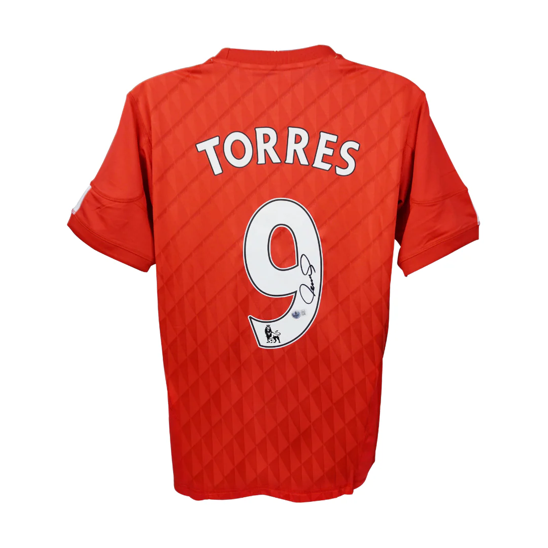 Framed Fernando Torres Signed Liverpool FC Home Soccer Jersey #9 with Beckett COA - Image 3