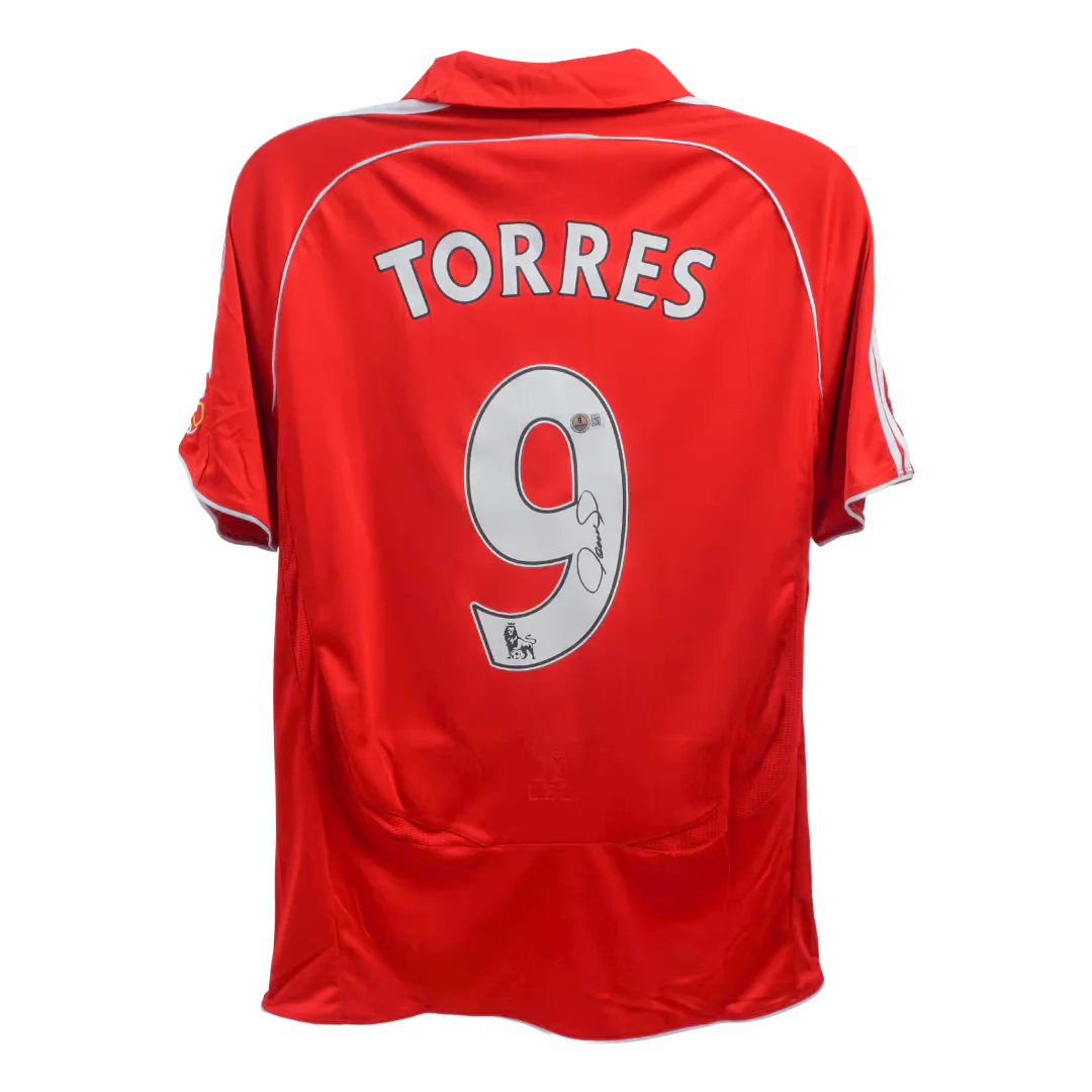 Framed Fernando Torres Signed Liverpool FC Home Soccer Jersey #9 with Beckett COA - Image 3