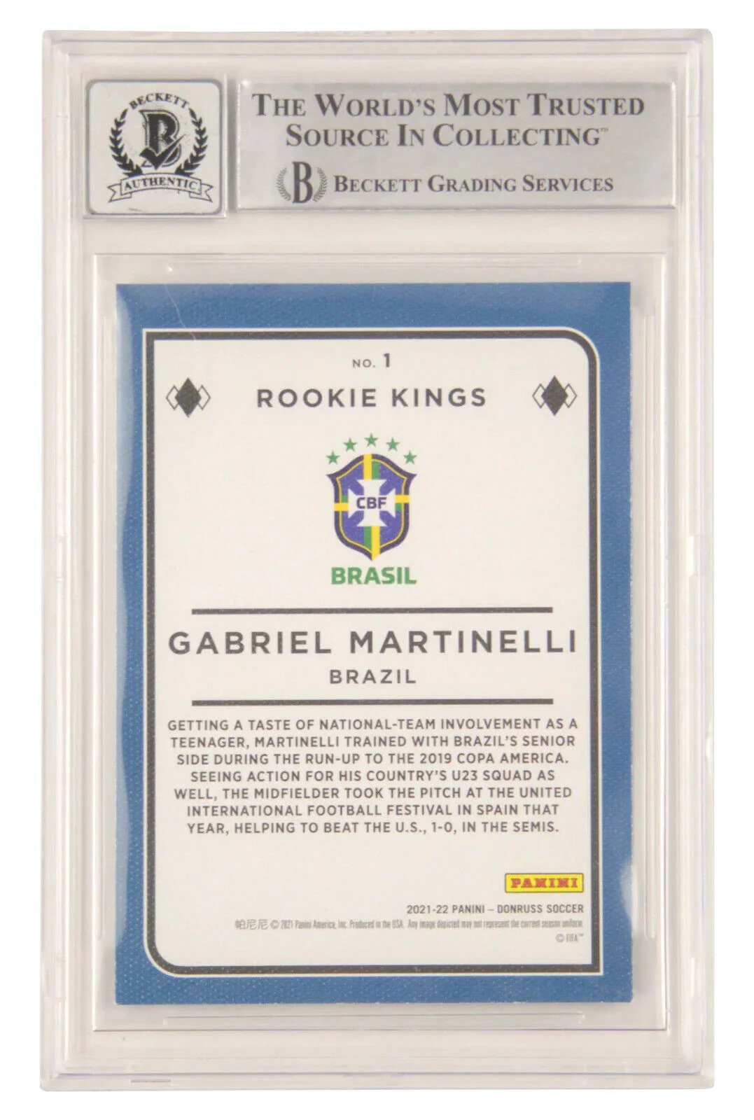 Gabriel Martinelli Signed 2021-22 Panini Donruss Rookie Kings – BGS 10 Autograph - Image 2