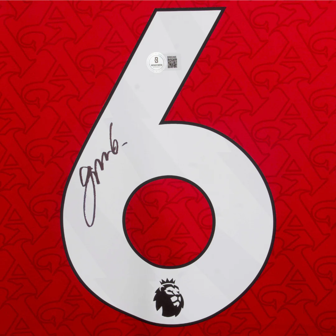 Framed Gabriel Signed Arsenal FC Soccer Jersey #6 with Beckett COA - Image 2