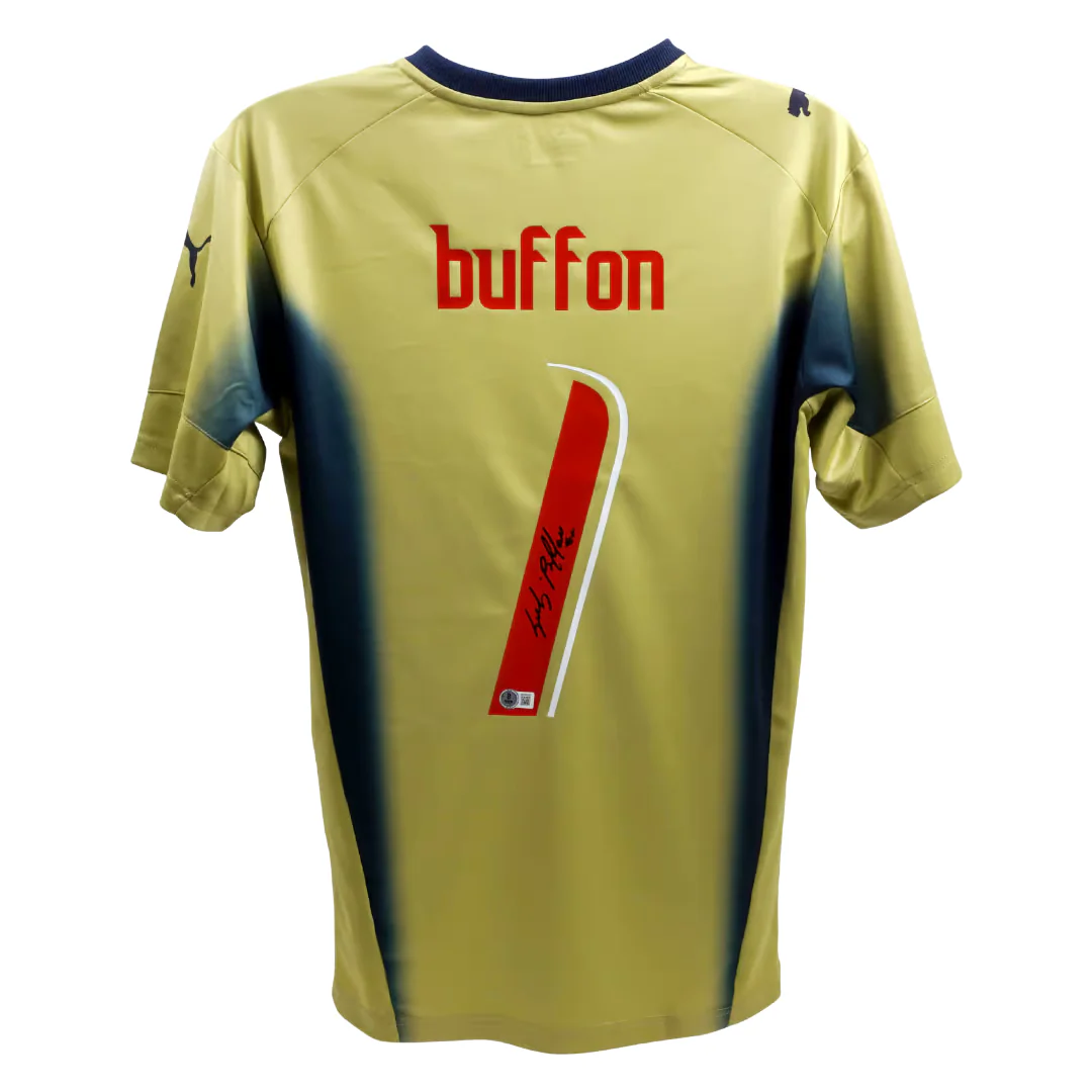 Framed Gianluigi Buffon Signed Italy Away Soccer Jersey #1 with Beckett Witness - Image 3