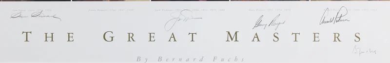 Golf Masters (5) Nicklaus, Palmer, Snead, Player Signed & Framed Lithograph BAS - Image 2