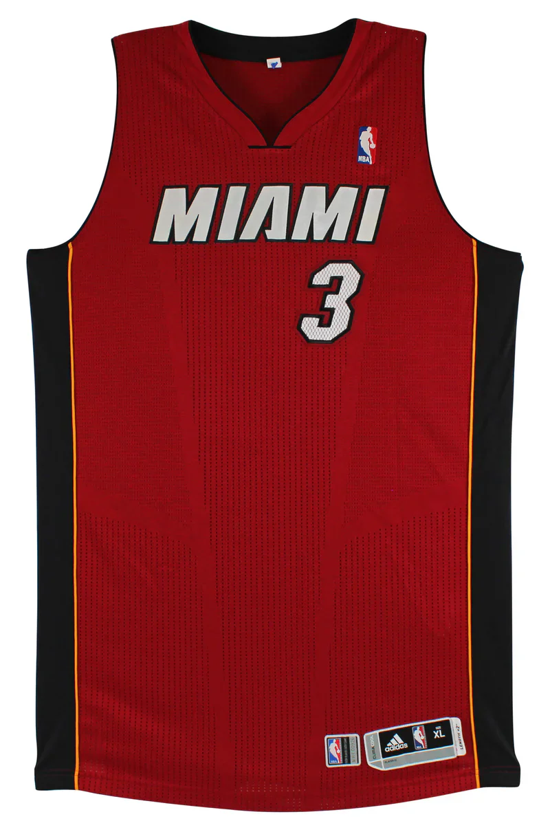 Heat Dwyane Wade 2012 China Preseason Tour Game Worn Red Adidas Jersey NBA LOA - Image 2