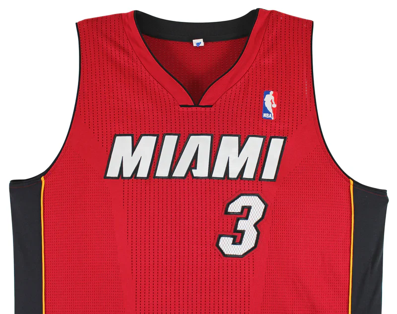 Heat Dwyane Wade 2012 China Preseason Tour Game Worn Red Adidas Jersey NBA LOA - Image 3