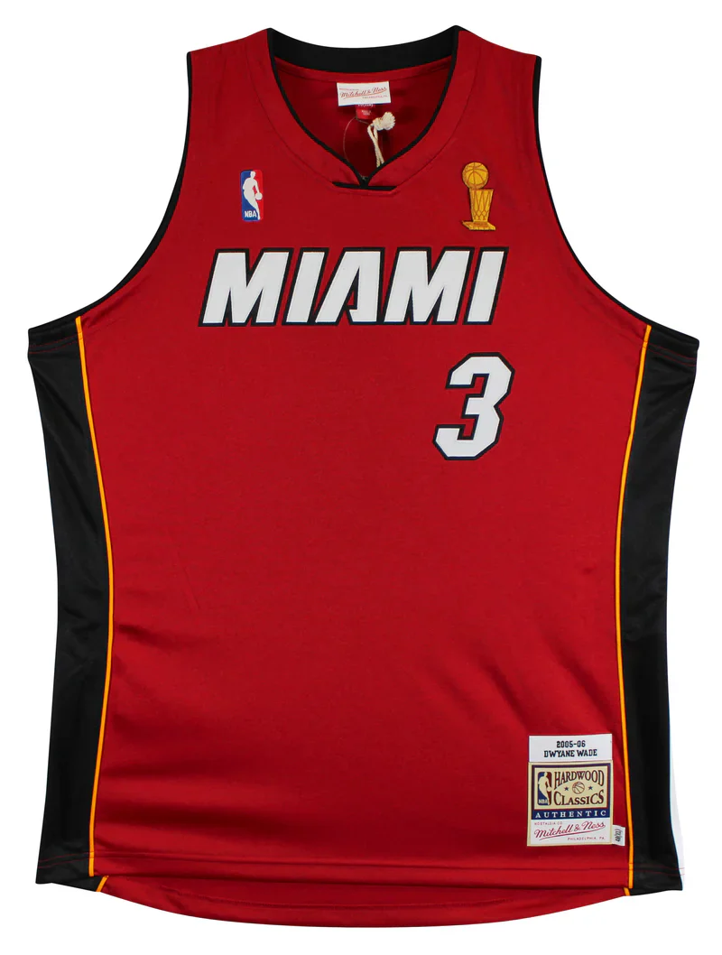 Heat Dwyane Wade Signed 2005-06 Red Mitchell & Ness Authentic Jersey Fanatics - Image 4