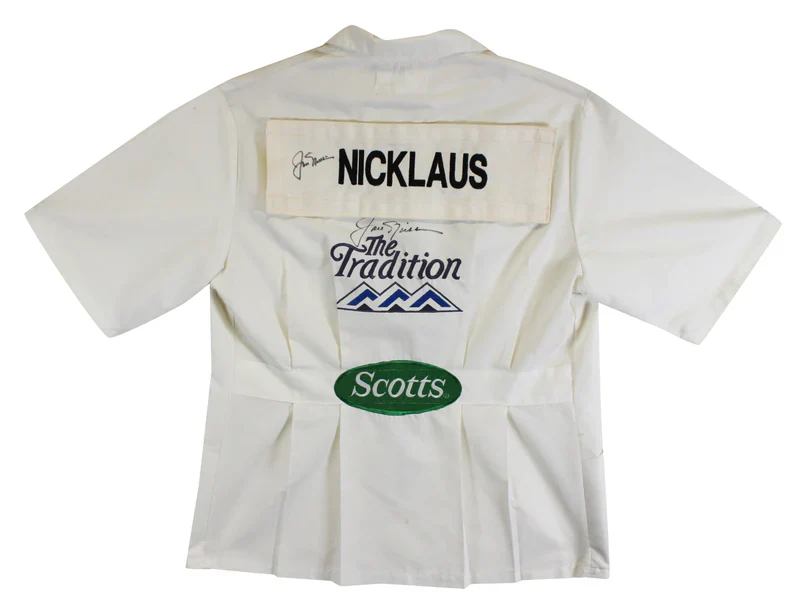 Jack Nicklaus Authentic 2x Signed The Tradition Caddy Bib Shirt BAS