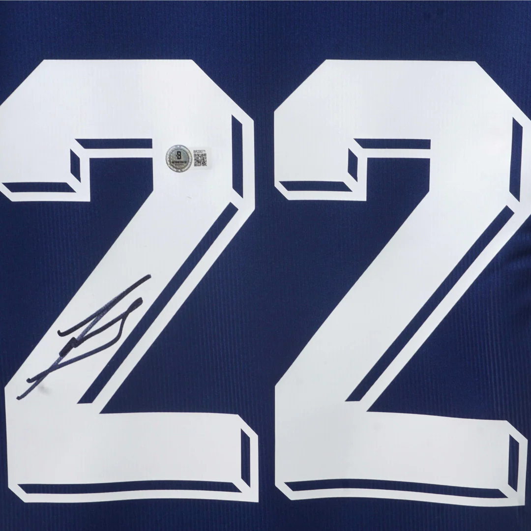Framed Javier Zanetti Signed Argentina FC Away Soccer Jersey #22 with Beckett COA - Image 2