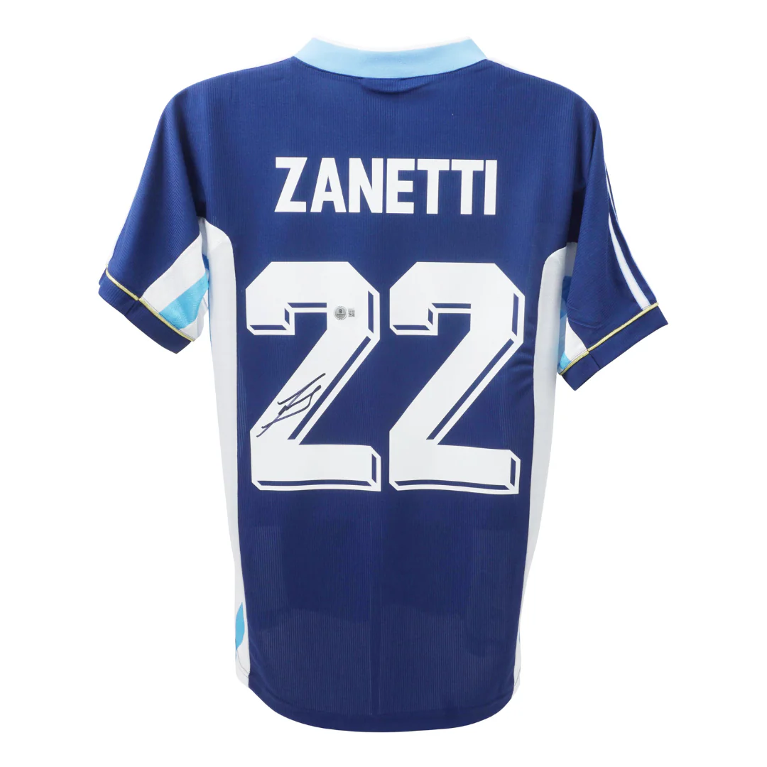 Framed Javier Zanetti Signed Argentina FC Away Soccer Jersey #22 with Beckett COA - Image 3