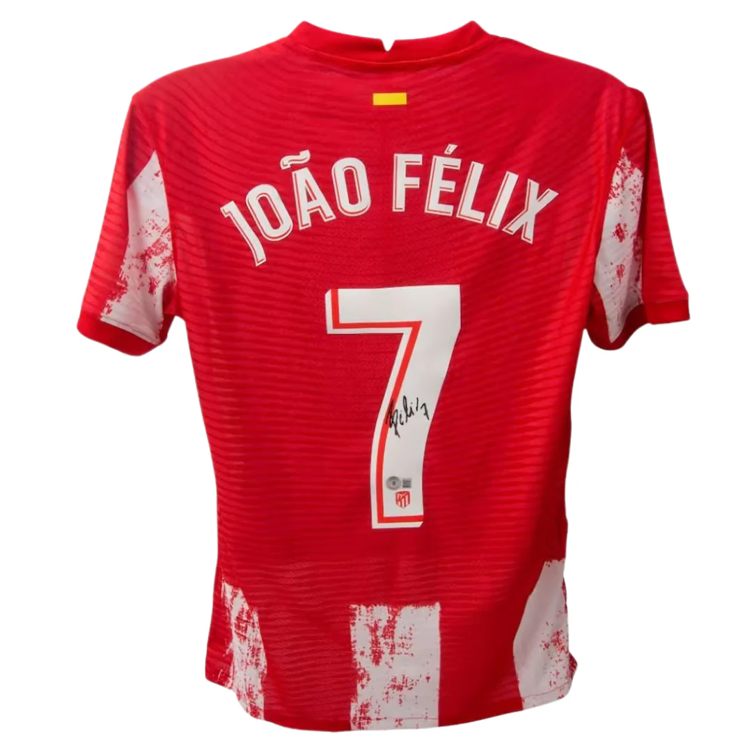 Framed Joao Felix Signed Atletico Madrid Home Soccer Jersey #7 with Beckett COA - Image 3