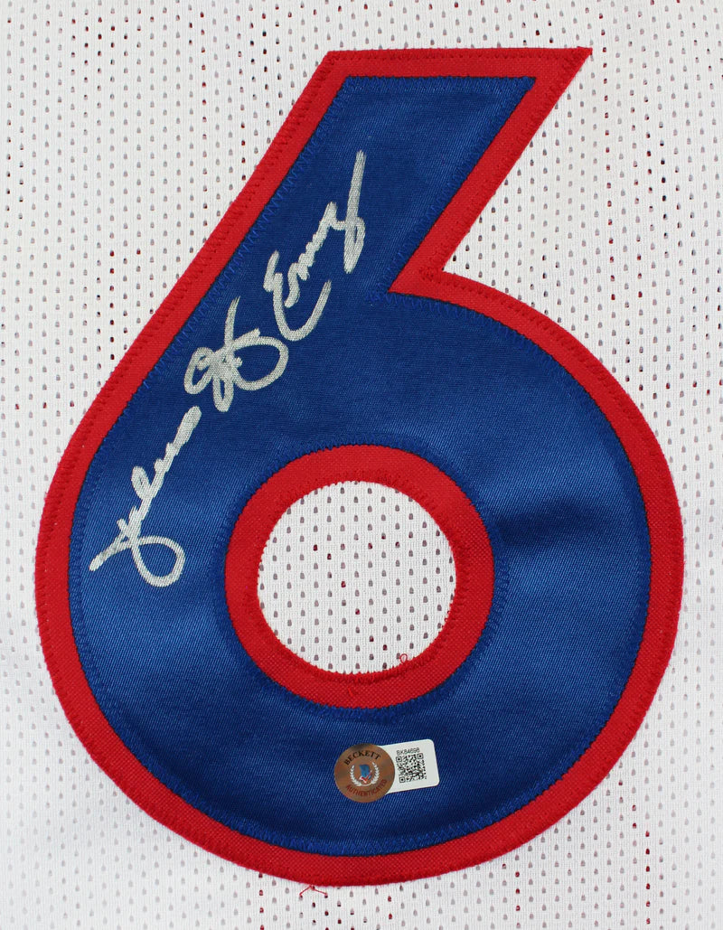 Julius "Dr. J" Erving Authentic Signed Blue Pro Style Framed Jersey BAS - Image 2