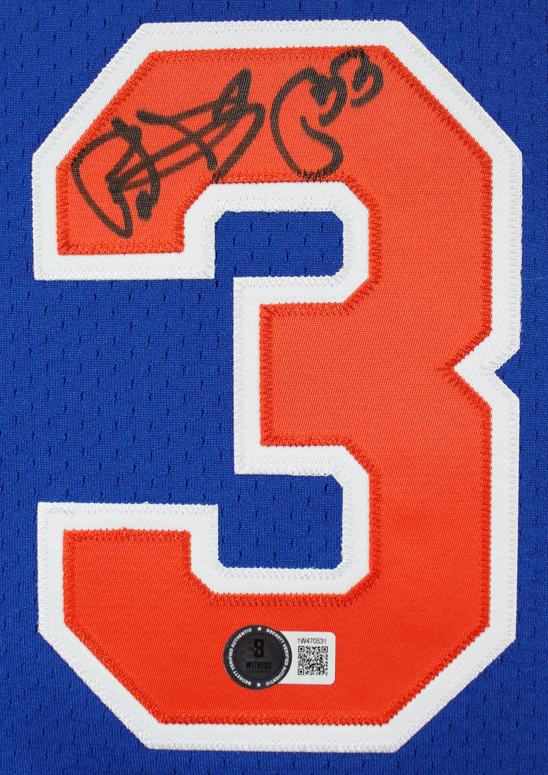Knicks Patrick Ewing Signed Blue M&N 1998-99 HWC Authentic Jersey BAS - Image 2