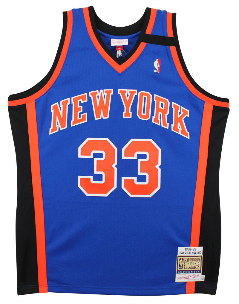 Knicks Patrick Ewing Signed Blue M&N 1998-99 HWC Authentic Jersey BAS - Image 3