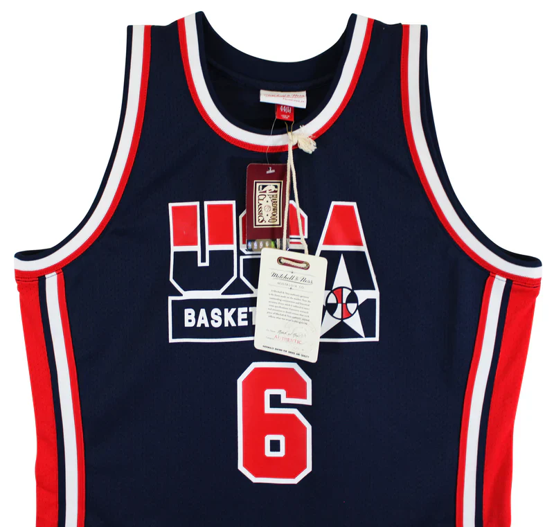 Knicks Patrick Ewing Signed Navy Blue 1992 Team USA M&N Authentic Jersey BAS - Image 4