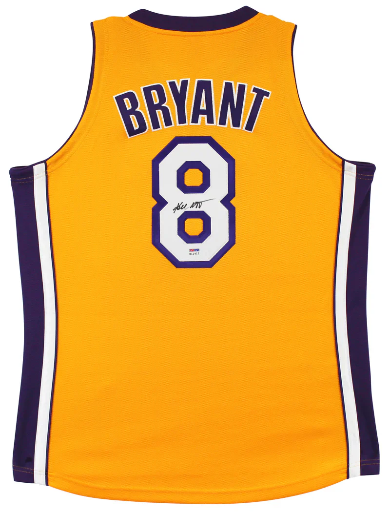 Lakers Kobe Bryant Signed Yellow M&N 2000-01 HWC Authentic Framed Jersey PSA/DNA - Image 4