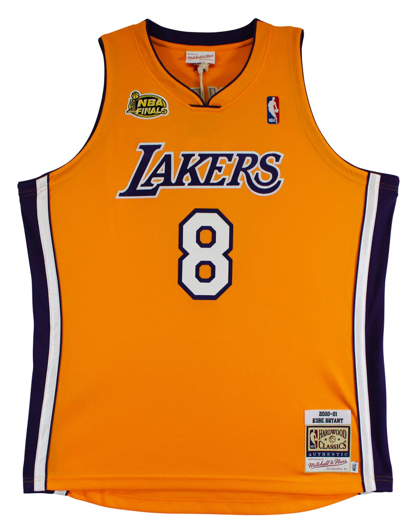 Lakers Kobe Bryant Signed Yellow M&N 2000-01 HWC Authentic Jersey PSA #B12538 - Image 4