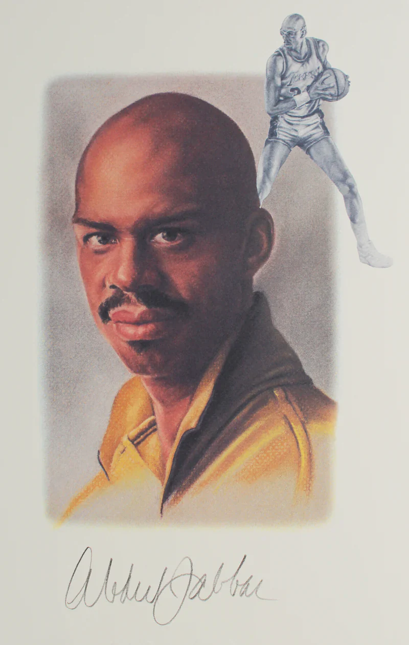 Lakers Legends (5) Chamberlain, Jabbar, Johnson Signed 22x39 Lithograph BAS - Image 4