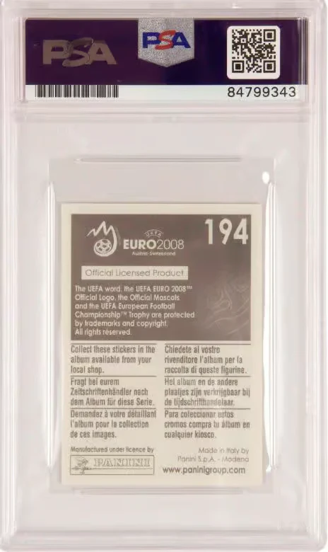 Luka Modric Signed 2008 Panini UEFA Euro Croatia Sticker #194 – PSA 10 - Image 2