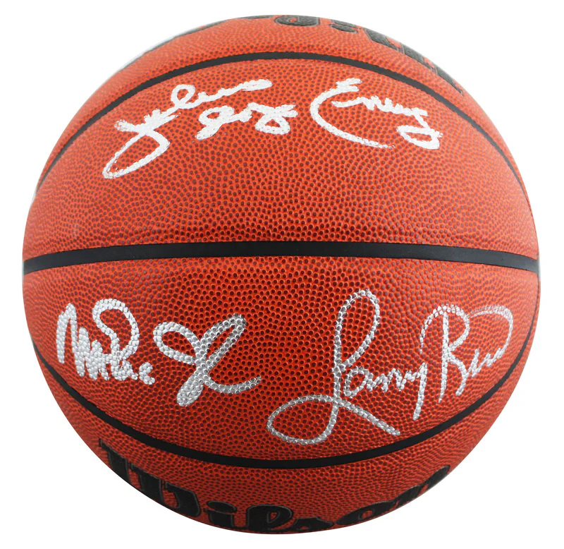 Magic Johnson, Larry Bird & Julius "Dr. J." Erving Signed Wilson Basketball BAS - Image 4