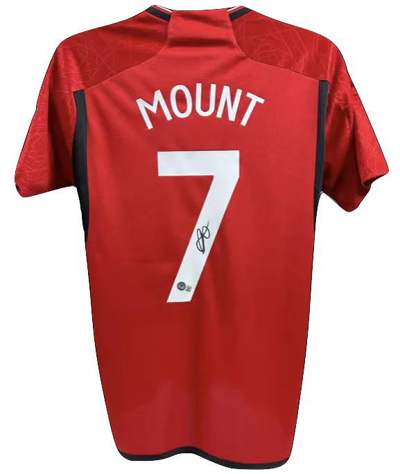 Mason Mount Signed Manchester United Home Soccer Jersey #7 with Beckett COA - Image 2