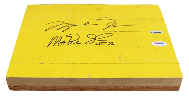 Michael Jordan & Magic Johnson Authentic Signed 8x10 Forum Floorboard PSA & UDA - Image 3