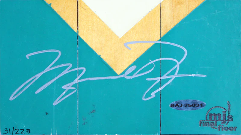 Michael Jordan Signed & Framed 1998 Finals Gm 6 Game Used Floorboard LE /233 UDA - Image 2