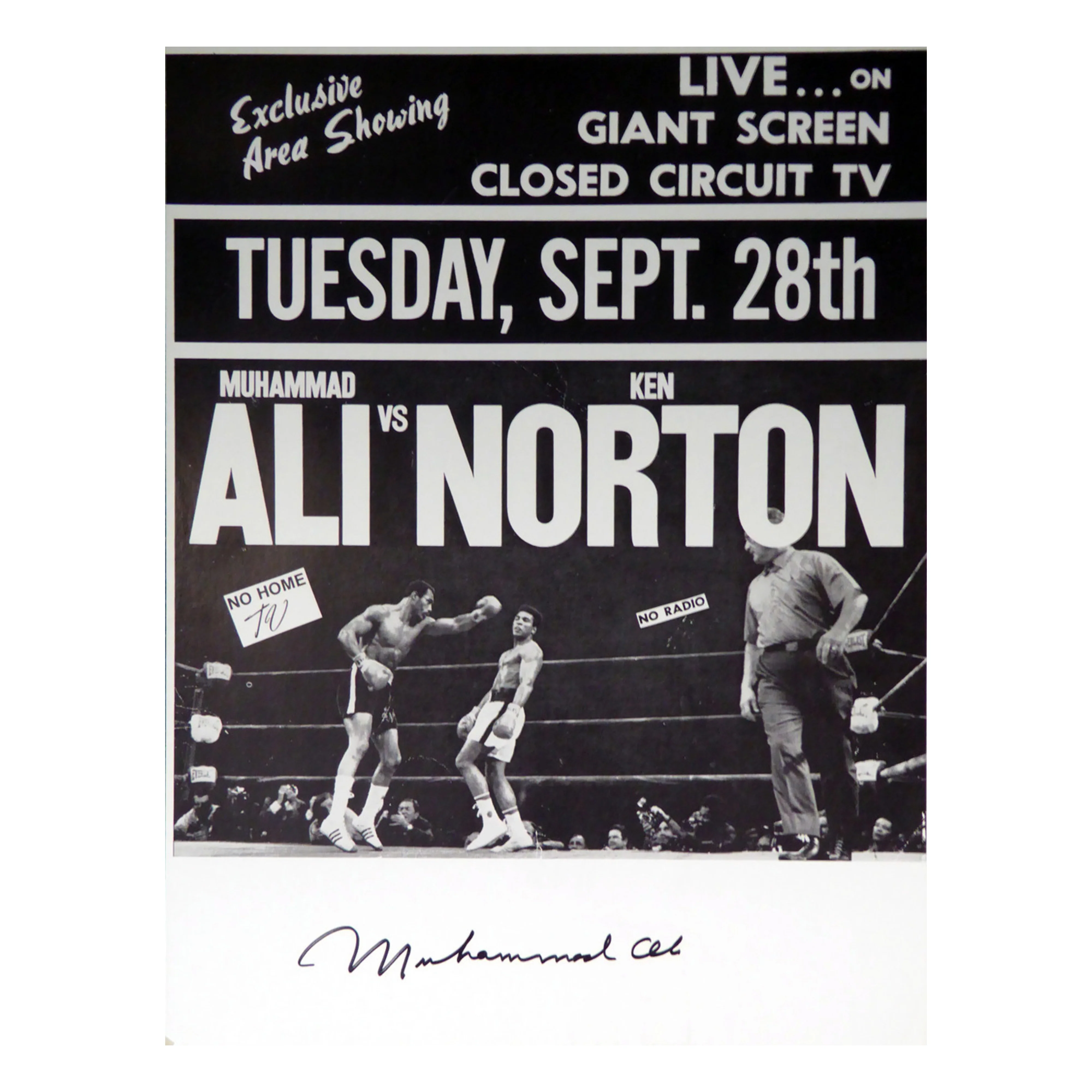 Muhammad Ali Autographed 15x19 Fight Poster Photo PSA/DNA