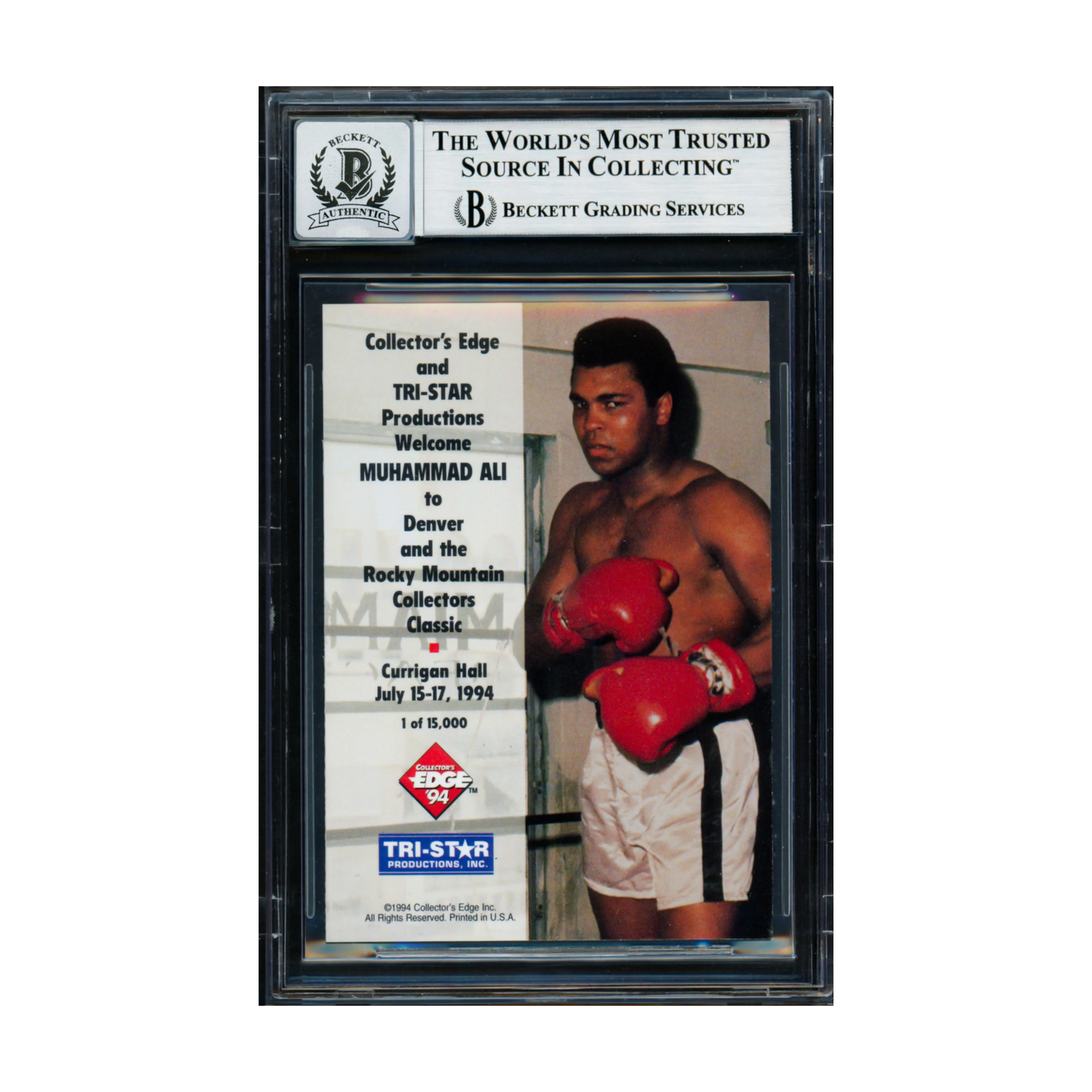 Muhammad Ali Autographed 1994 Collectors Edge Card Auto Grade - BGS Auto 10 - Image 2