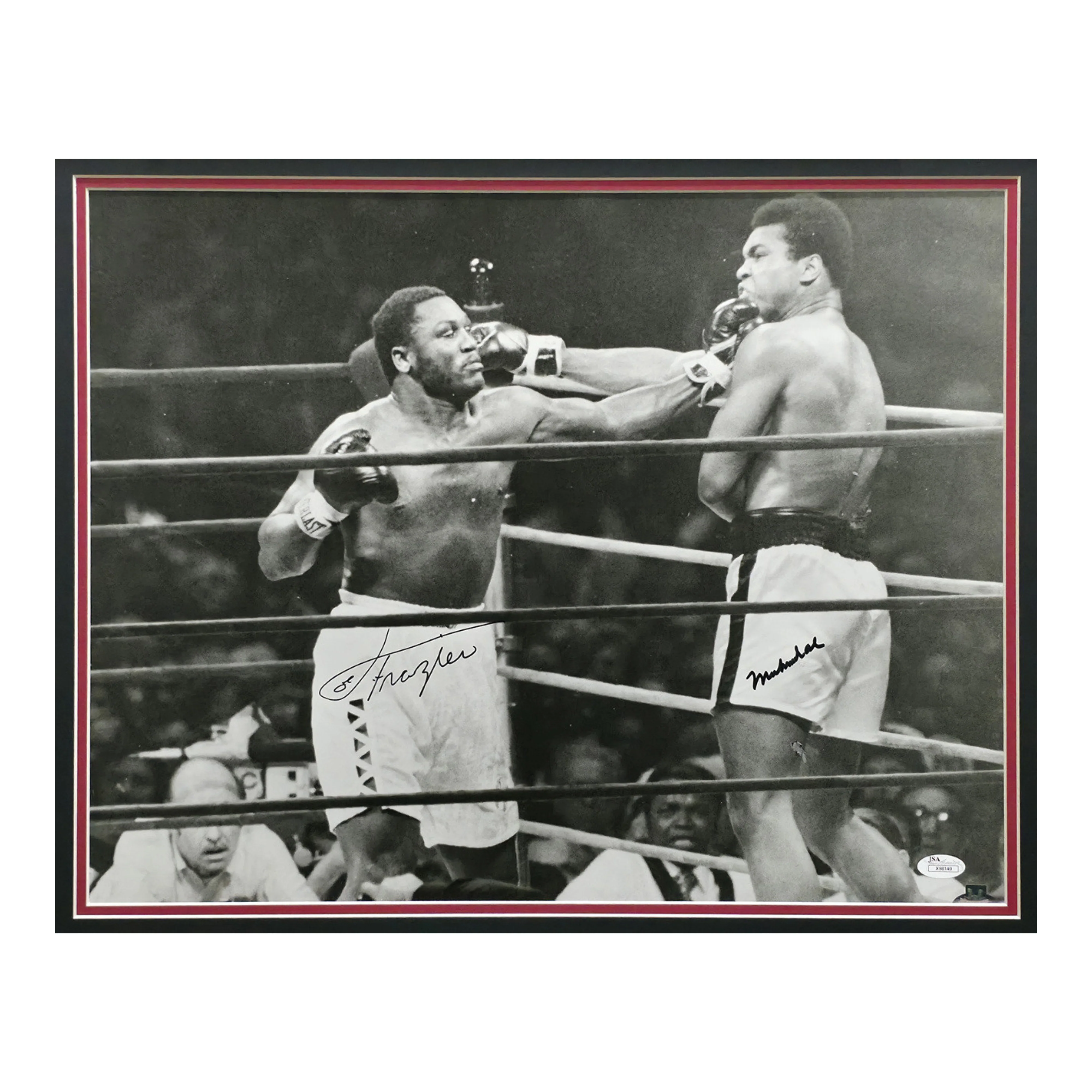 Muhammad Ali & Joe Frazier Autographed Framed 16x20 Photo JSA