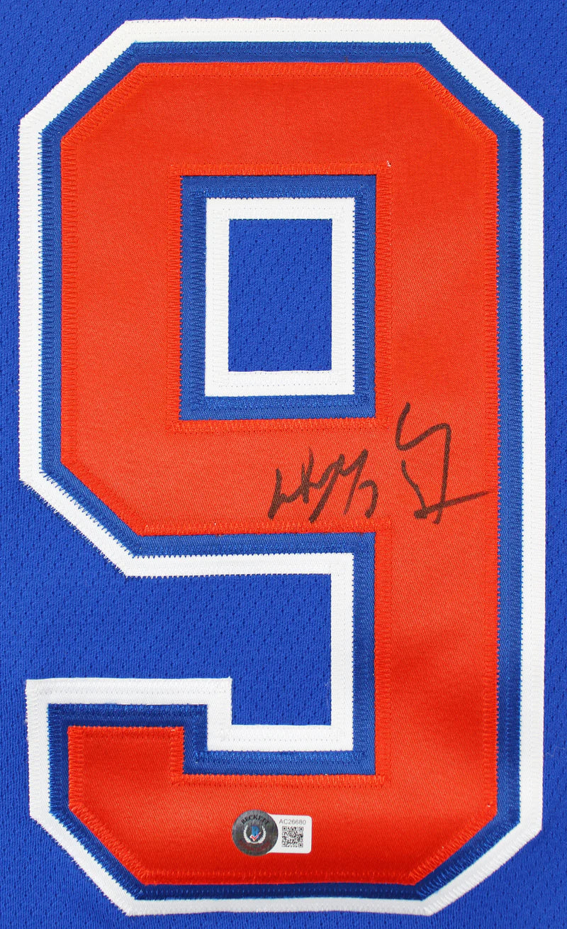 Oilers Wayne Gretzky Signed Blue 1986-87 Vintage Hockey M&N Jersey BAS - Image 2