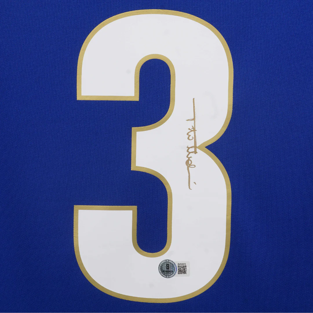 Framed Paolo Maldini Signed Italy Home Soccer Jersey #3 with Beckett COA - Image 2