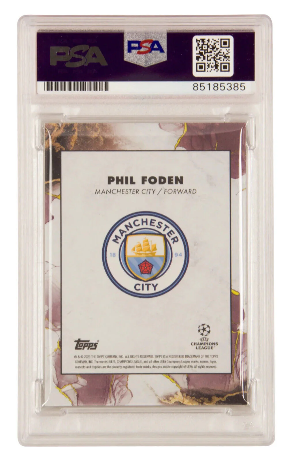 Phil Foden Signed 2023 Topps Inception Star Quality Purple /25 – PSA Authentic - Image 2